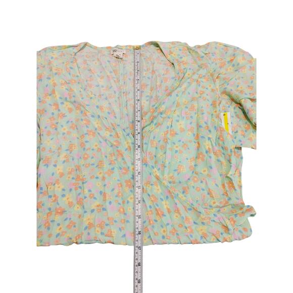 Billabong All For You Mini Dress Flutter Sleeve Spring Pastel Floral Womens L - Picture 8 of 11